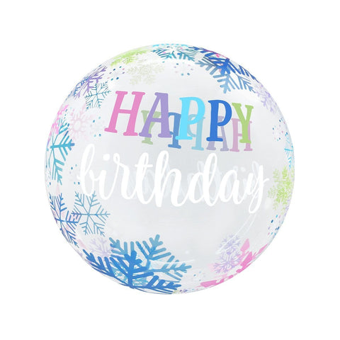 Buy Balloons HD Bubble Balloon, Birthday Snowflakes, 20 Inches sold at Balloon Expert