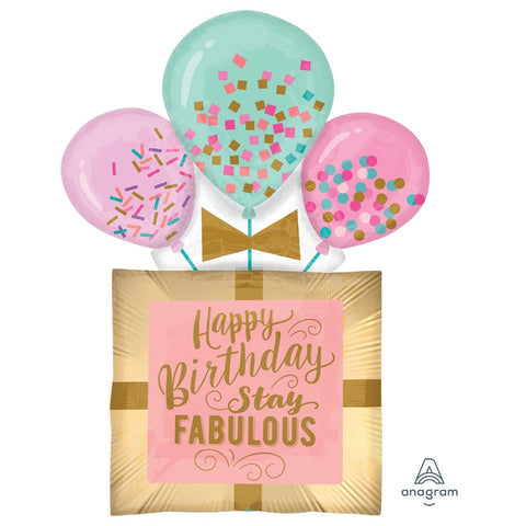 Buy Balloons Happy Birthday Stay Fabulous Supershape Balloon sold at Balloon Expert