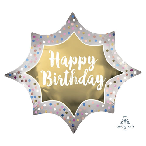 Buy Balloons Satin Happy Birthday Supershape Balloon sold at Balloon Expert