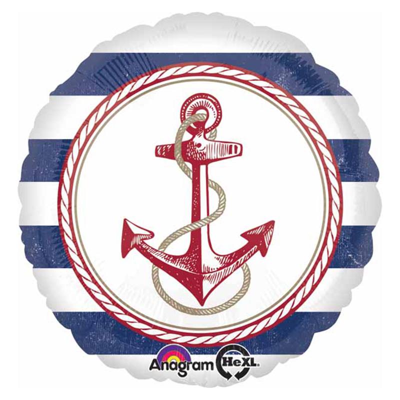 Anchors Aweigh Anchor 30 Mylar Foil Balloon