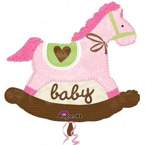 Buy Balloons Baby Pink Rocking Horse Supershape Balloon sold at Balloon Expert