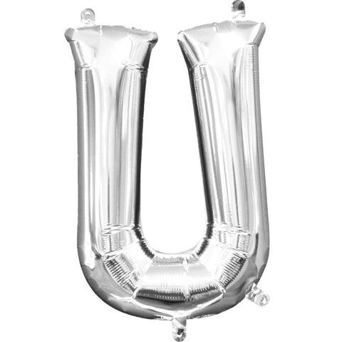 Buy Balloons Silver Letter U Foil Balloon, 16 Inches sold at Balloon Expert