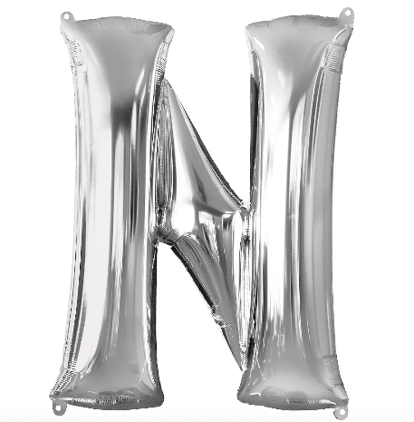 34in Silver Letter Balloon