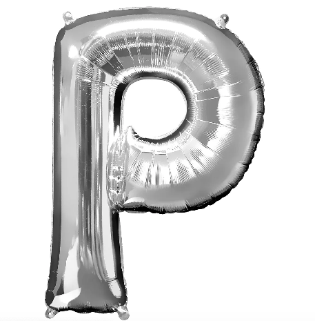 34in Silver Letter Balloon