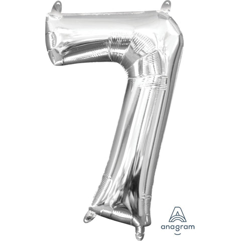 Buy Balloons SIlver Number 7 Foil Balloon, 16 Inches sold at Balloon Expert