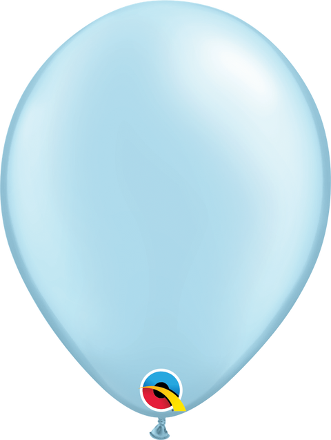 12" Pearl Light Blue Latex Balloon, Helium Inflated from Balloon Expert