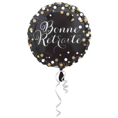 Buy Balloons Black And Gold Bonne Retraite Foil Balloon, 18 Inches sold at Balloon Expert