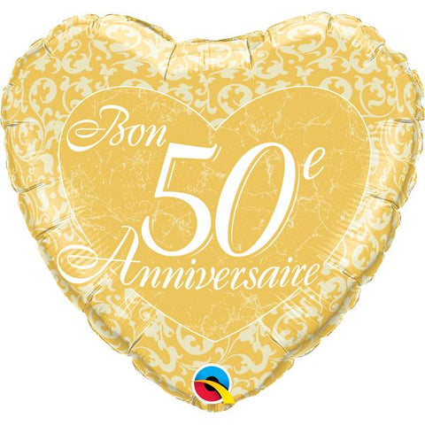 Buy Balloons Bon 50e Anniversaire Foil Balloon sold at Balloon Expert