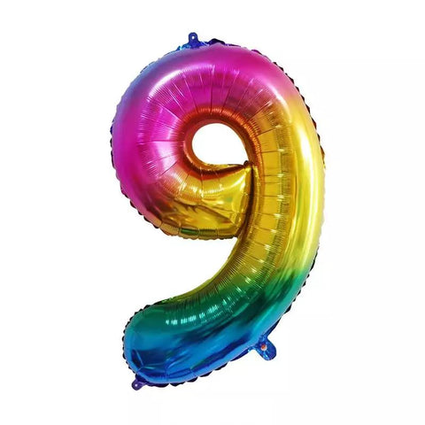Buy Balloons Rainbow Ombre Number 9 Foil Balloon, 34 Inches sold at Balloon Expert