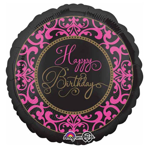 Buy Balloons Black, Gold And Pink Happy Birthday Foil Balloon, 18 Inches sold at Balloon Expert