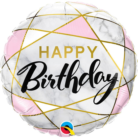 Buy Balloons Happy Birthday Marble Foil Balloon, 18 Inches sold at Balloon Expert