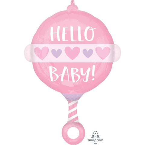 Buy Balloons Baby Girl Rattle Toy Balloon, 18 Inches sold at Balloon Expert