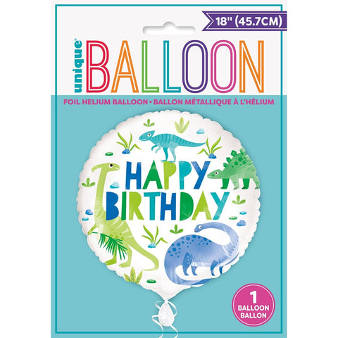 Buy Kids Birthday Blue & Green Dinosaur Foil Balloon, 18 Inches sold at Balloon Expert