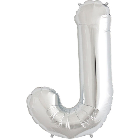 Buy Balloons Silver Letter J Foil Balloon, 16 Inches sold at Balloon Expert