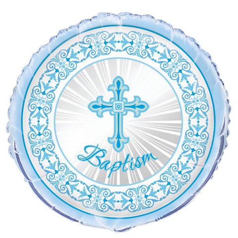 Buy Religious Blue Radiant Cross - Balloon Baptism 18 In. sold at Balloon Expert