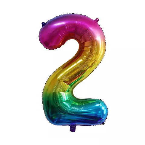 Buy Balloons Rainbow Ombre Number 2 Foil Balloon, 34 Inches sold at Balloon Expert
