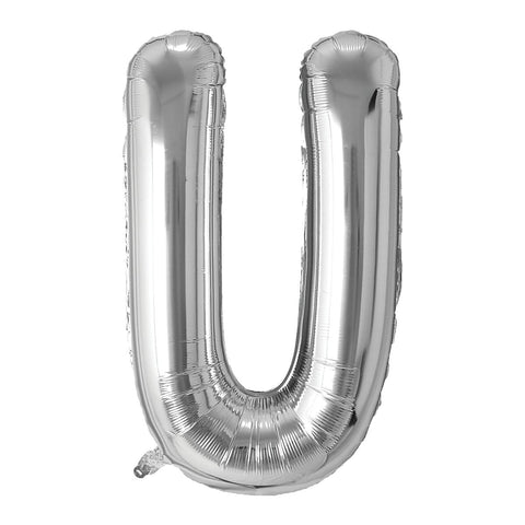 Buy Balloons Silver Letter U Foil Balloon, 34 Inches sold at Balloon Expert