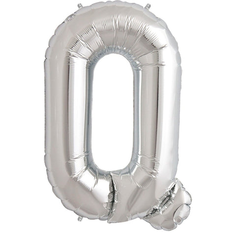 Buy Balloons Silver Letter Q Foil Balloon, 16 Inches sold at Balloon Expert