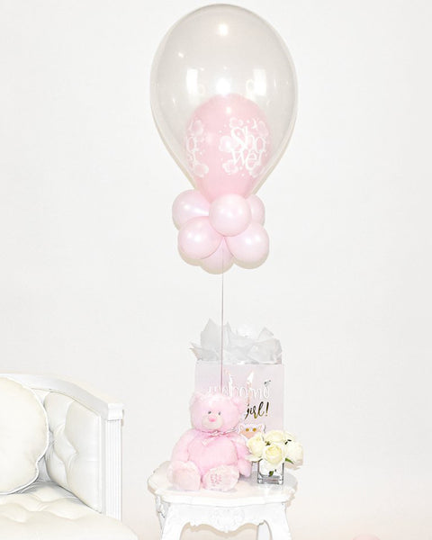 Pink Baby Shower Balloon Centerpiece