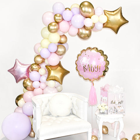 Pink Lilac And Gold Balloon Garland