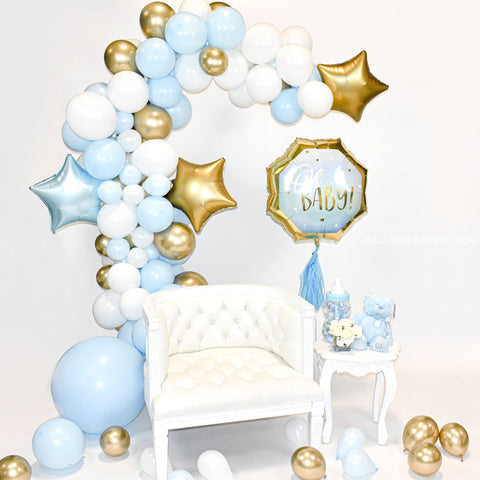 Blue White And Gold Balloon Garland
