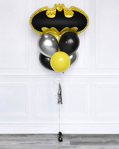 Black, Yellow, and Silver - Batman Balloon Bouquet - Set of 7_2