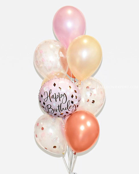 Pink and Blush - Birthday Confetti Balloon Bouquet 