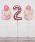 Blush And Pink - Number Balloon Confetti Bouquets Set