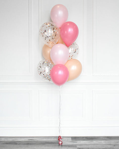 Pink and Blush - Confetti Balloon Bouquet - Second of 10 ballons, Full lenght image