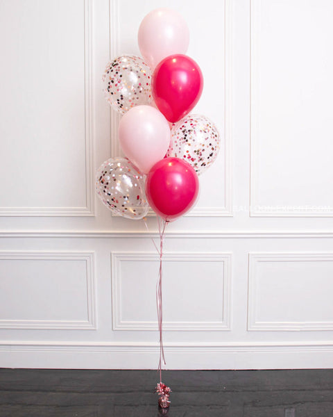 Shades of Pink - Confetti Balloon Bouquet - Set of 10 balloons, second image