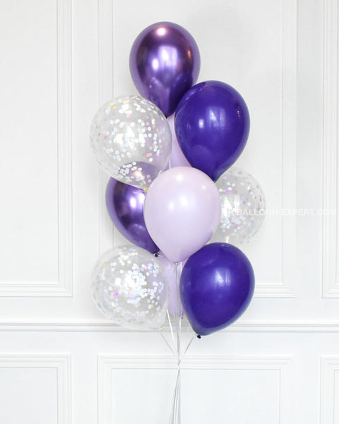 Purple and Lilac - Confetti Balloon Bouquet