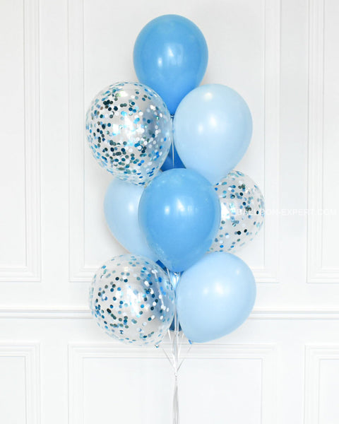 Shades of Blue - Confetti Balloon Bouquet