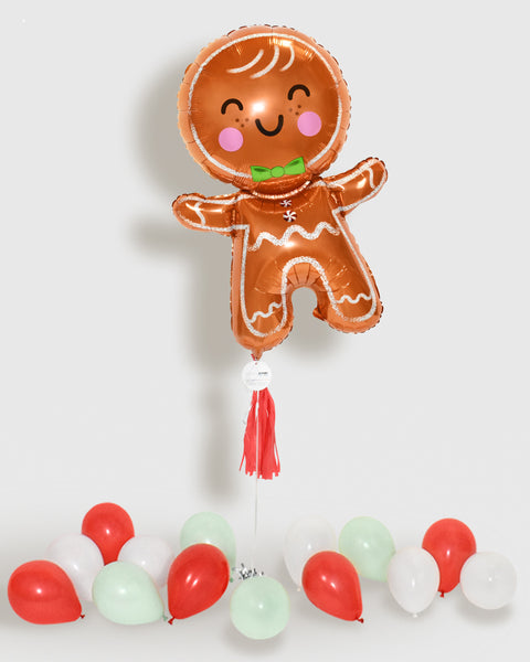 Ballon Supershape Bonhomme en pain d'épice avec pompon