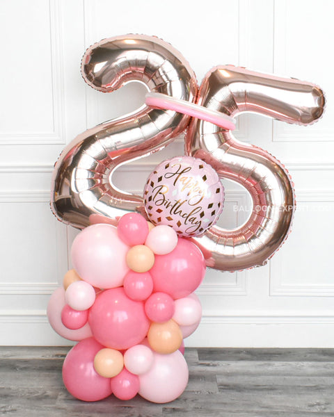 Pink and Blush - Double Digit Balloon Column 