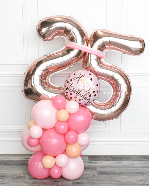 Pink and Blush - Double Digit Balloon Column