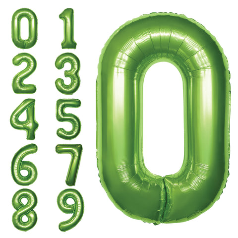 Green Number Balloon, 34 Inches