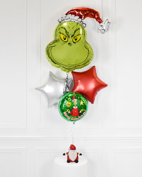Bouquet de ballons mylar de Noël du Grinch