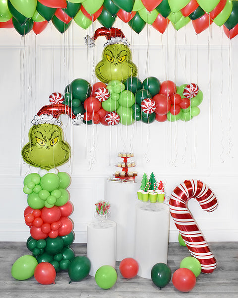 Montage de ballons surprise de Noël du Grinch