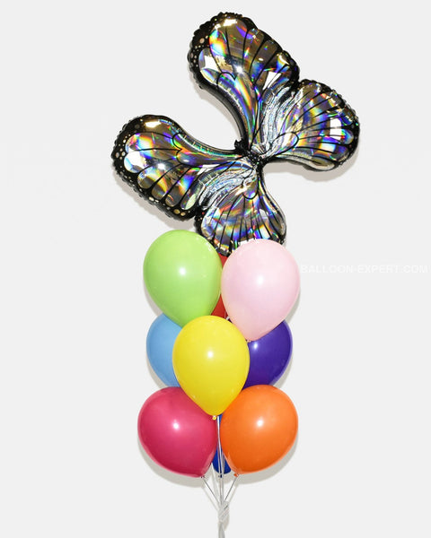 Iridescent Butterfly Balloon Bouquet - Rainbow Bouquets