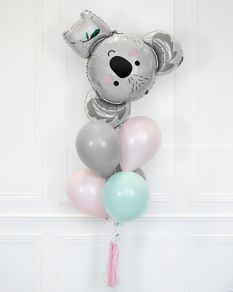 Koala Balloon Bouquet - Pink Mint And Grey Girls Birthday