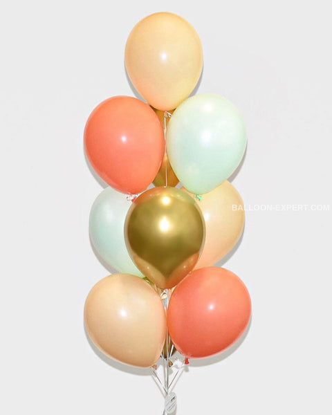 Mint Coral Blush And Gold - Balloon Bouquet