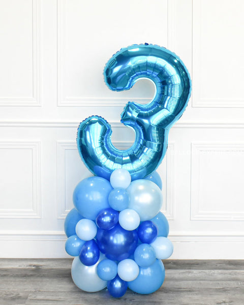 Shades Of Blue - Number Balloon Column Columns