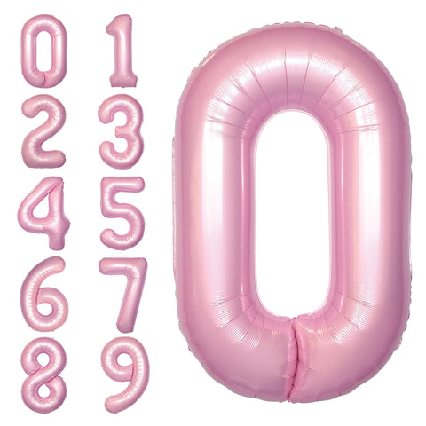 Pastel Pink Number Balloon, 34 Inches