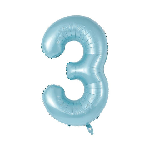 Ballon chiffre bleu pastel, 34 pouces