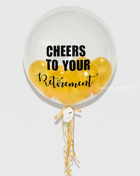 Gold - Personalized Bubble Balloon Filled With Balloons