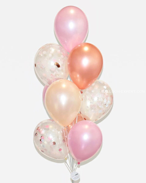 Pink And Blush - Confetti Balloon Bouquet