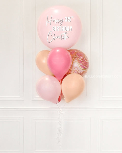 Pink And Blush - Personalized Jumbo Balloon Bouquet