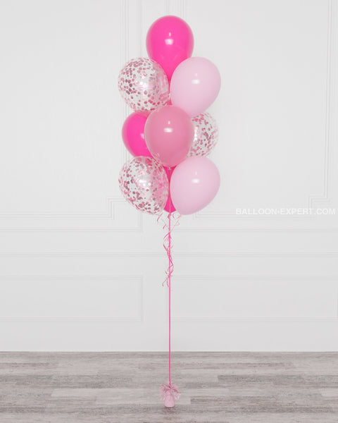 Pink and Fuchsia Confetti Balloon Bouquet, 10 Balloons from Balloon Expert