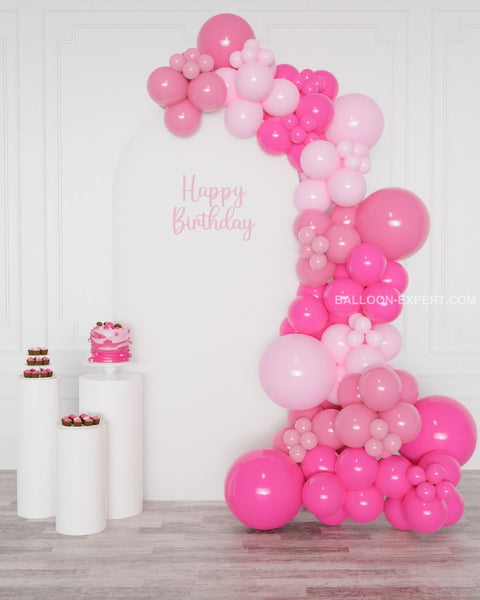 Pink and Fuchsia Balloon Garland, 12 feet long from Balloon Expert