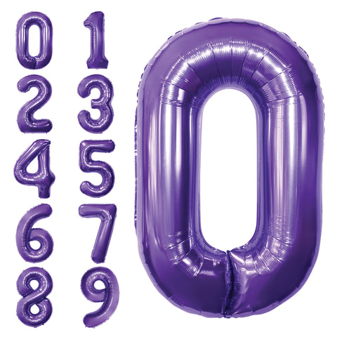 Purple Number Balloon, 34 Inches